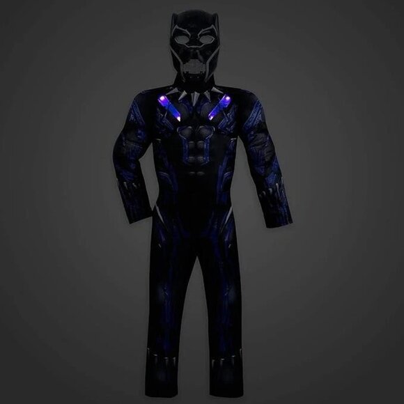 DISNEY STORE 7/8 BLACK PANTHER LIGHT UP COSTUME - (MARVEL) NEW IN PACKAGE - Picture 3 of 7